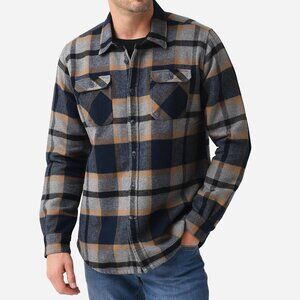 NEW BARBOUR Rhobell Overshirt With Corduroy Elbow Patches in Grey Marl 825 9j5